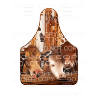 Westerns Brown Cows Cowhide Cow Tag #2160 Sublimation 