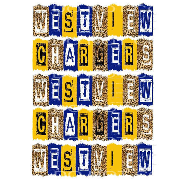 Westview Chargers Block # 44996 Sublimation transfers - Heat