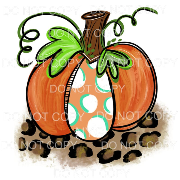 Whimsical Pumpkin Orange Polka Dots Leopard Sublimation 