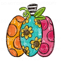 Whimsical Pumpkin Polka Dots Sunflowers #83 Sublimation 