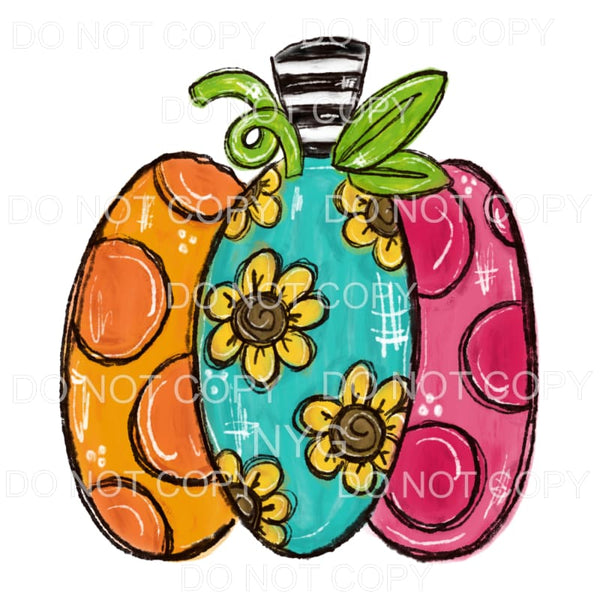 Whimsical Pumpkin Polka Dots Sunflowers #83 Sublimation 