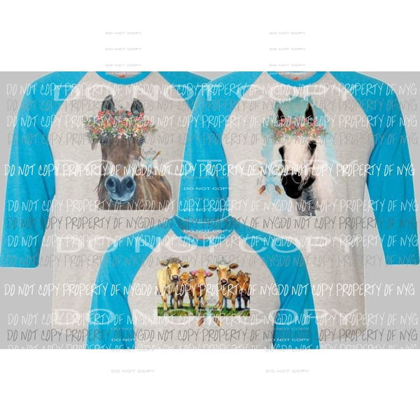 white horse with flowers sublimation transfer Heat Transfer