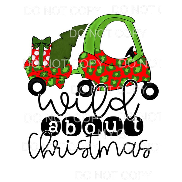 Wild About Christmas Cozy Coupe Wagon Tree Red Green Leopard