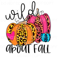 Wild About Fall Pink Orange Blue Leopard Pumpkin Sublimation