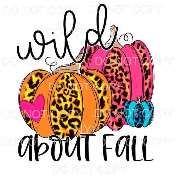 Wild About Fall Pink Orange Blue Leopard Pumpkin Sublimation