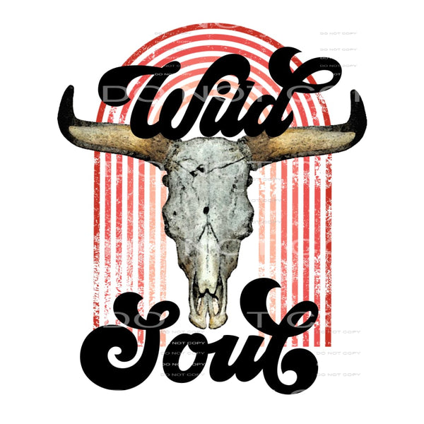 Wild Soul Bull Skull Rainbow #2387 Sublimation transfers - 