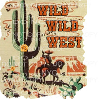 Wild Wild West Cowboy Horse Cactus Flowers Western #1649 