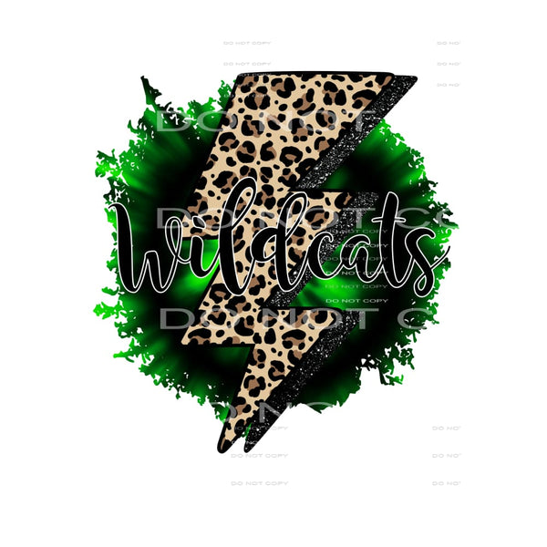 wildcats Bolt Green Black # 77799 Sublimation transfers - 
