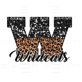 Wildcats Leopard Glitter Top and Bottom you choose Colors in