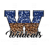 Wildcats Leopard Glitter Top and Bottom you choose Colors in