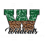 Wildcats Leopard Glitter Top and Bottom you choose Colors in