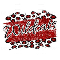 Wildcats Leopard Red and Black Sublimation transfers - Heat 