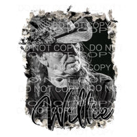 Willie Nelson black and white leopard frame Sublimation 