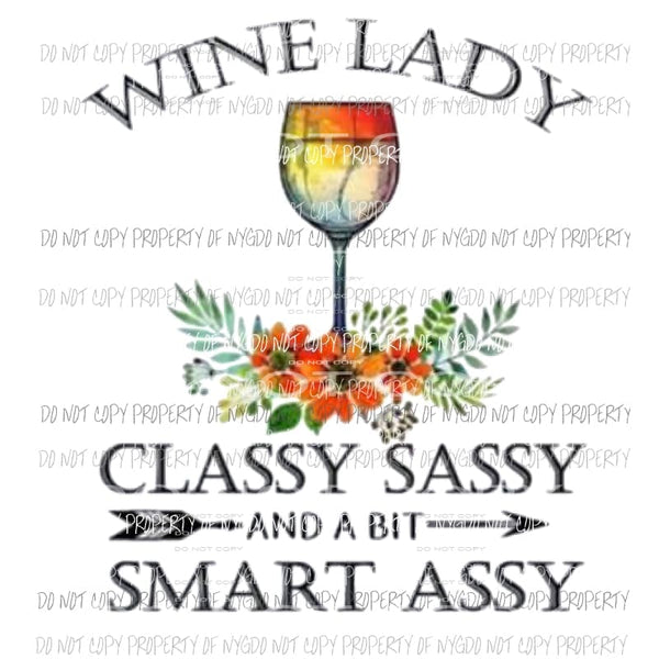 Wine Lady Sublimation transfers Heat Transfer