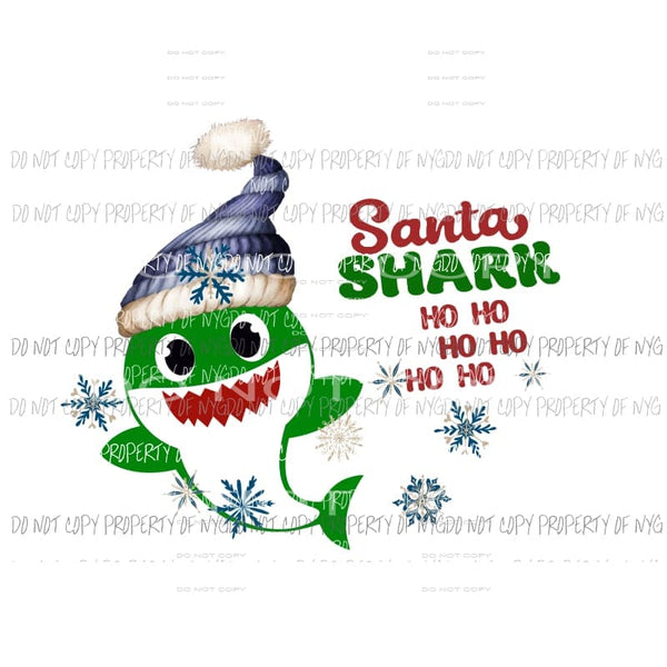 Winter Hat Shark Ho Ho Ho Choose color in notes Sublimation transfers Heat Transfer