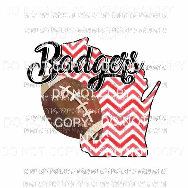 Wisconsin Badgers football chevron state Sublimation transfers Heat Transfer