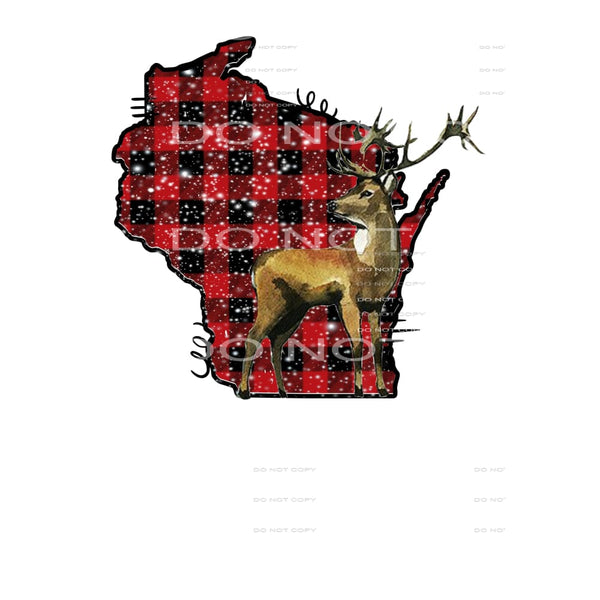 Wisconsin plaid deer 6 Sublimation transfers - Heat Transfer