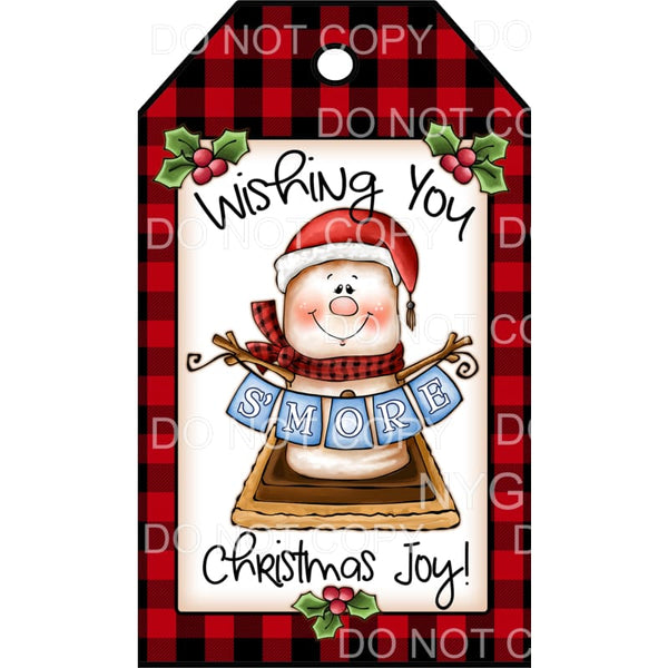 Wishing You Smore Christmas Joy Red Buffalo Plaid Tag #405 