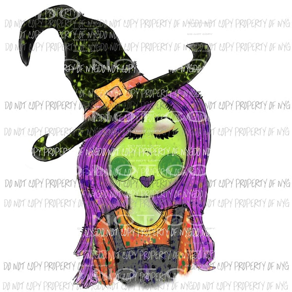 Witch Girl Sketchy Halloween Sublimation transfers Heat Transfer