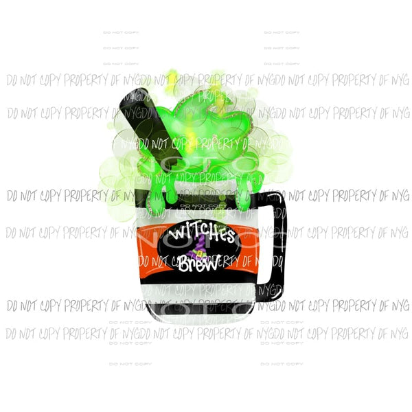 Witches Brew cup black stripes Sublimation transfers Heat Transfer