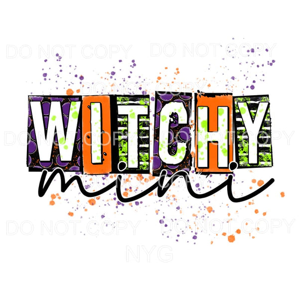 Witchy Mini Block Letters Purple Orange Green Stripes 