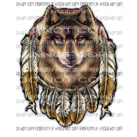 Wolf Indian Dream Catcher Sublimation transfers Heat Transfer