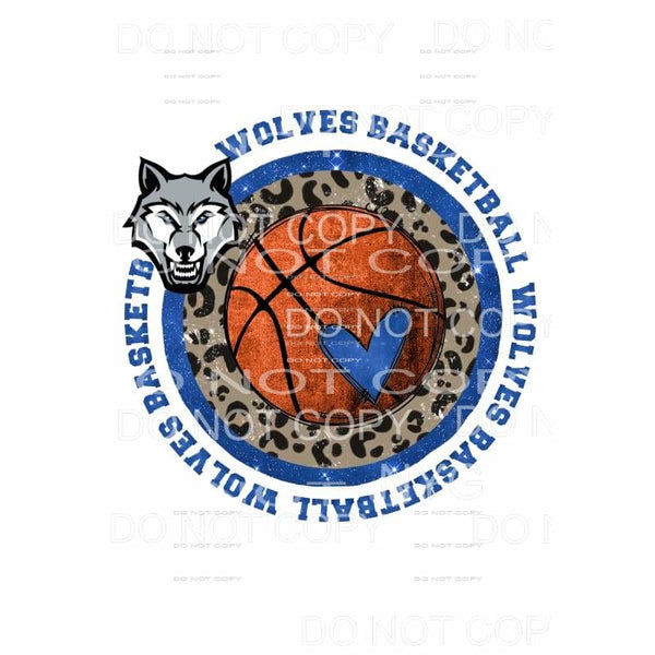 WOLVES BASKETBALL Royal Blue circle Sublimation transfers - 