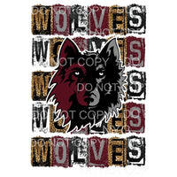 WOLVES MAROON BLACK BLOCK # 278 Sublimation transfers - Heat