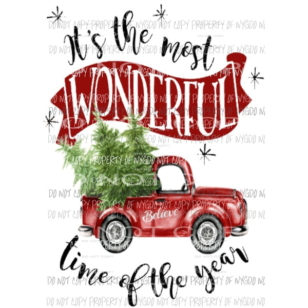 Wonderful time of the year truck 5 Sublimation transfers Heat Transfer