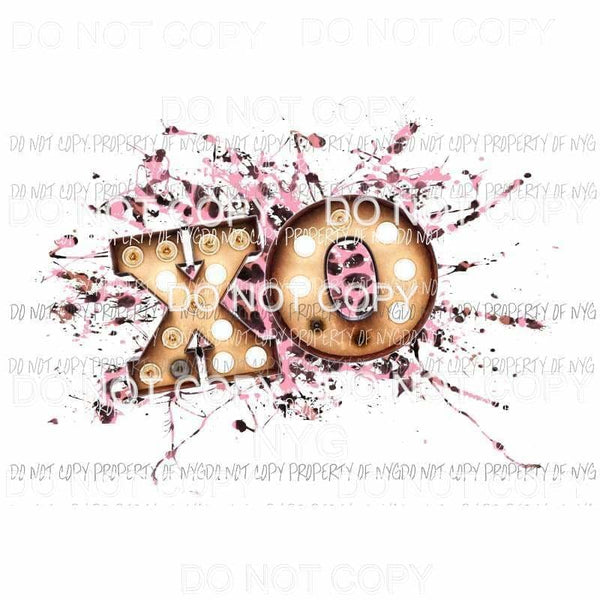 XO pink leopard Sublimation transfers Heat Transfer