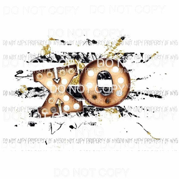 XO stripes gold black white Sublimation transfers Heat Transfer