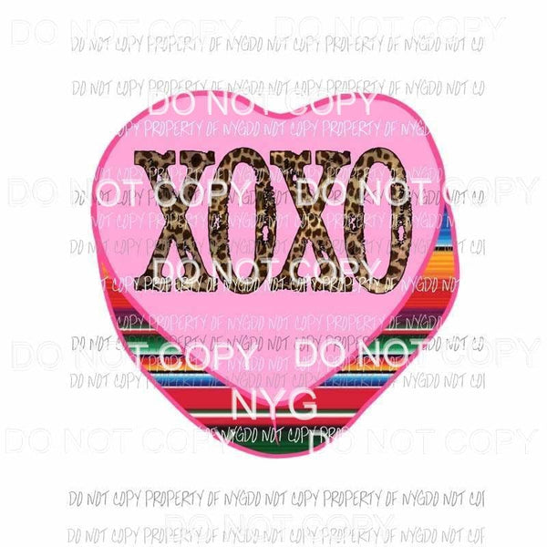 XOXO Leopard Serape Conversation Heart Sublimation transfers Heat Transfer