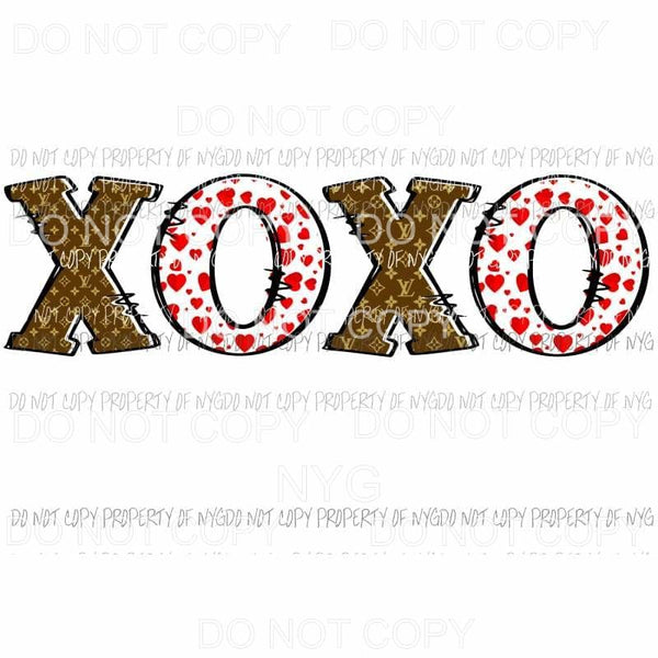 XOXO LV #2 louis vuitton red hearts Sublimation transfers Heat Transfer