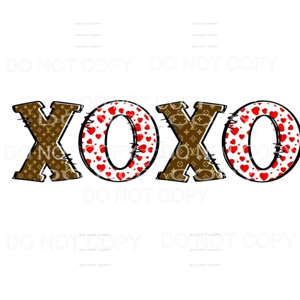 XOXO LV #2 Louis Vuitton red hearts Sublimation transfers - 