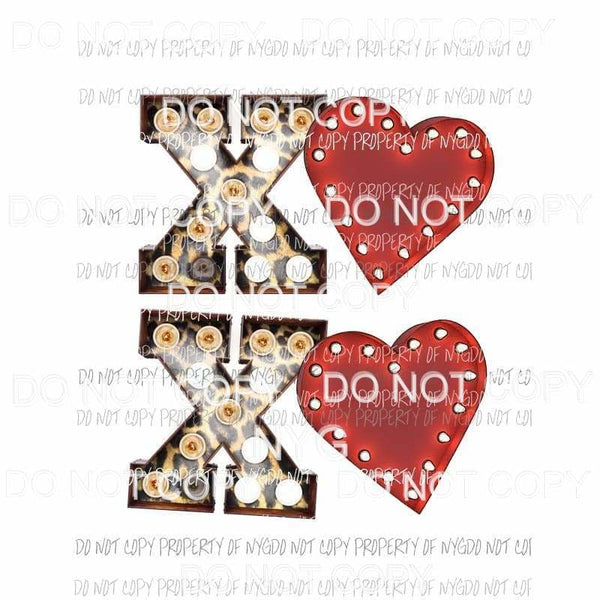XOXO stacked marquee Sublimation transfers Heat Transfer