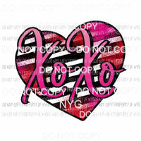 XOXO striped heart red pink Sublimation transfers Heat Transfer