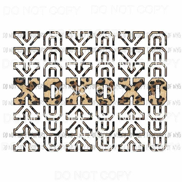 XOXOXO Leopard mirrored image Sublimation transfers Heat Transfer