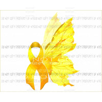Yellow Ribbon Butterfly Wings Sublimation transfers Heat Transfer