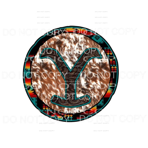 Yellowstone # 1 Aztec cowhide turquoise Sublimation 